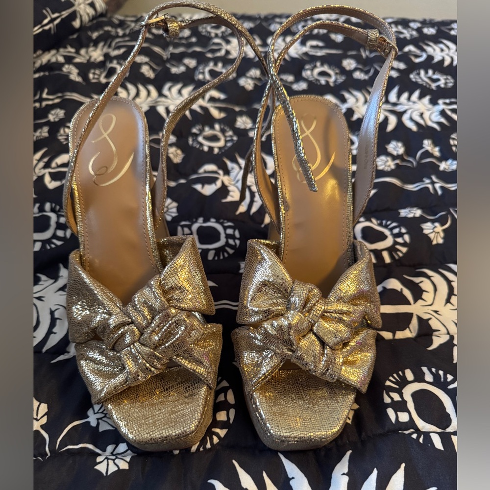 Sam Edelman Kristen Gold Block Heels